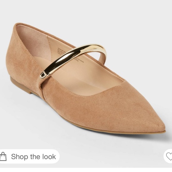 NWT, small flaw Cassidee gold strap flats - Picture 1 of 13